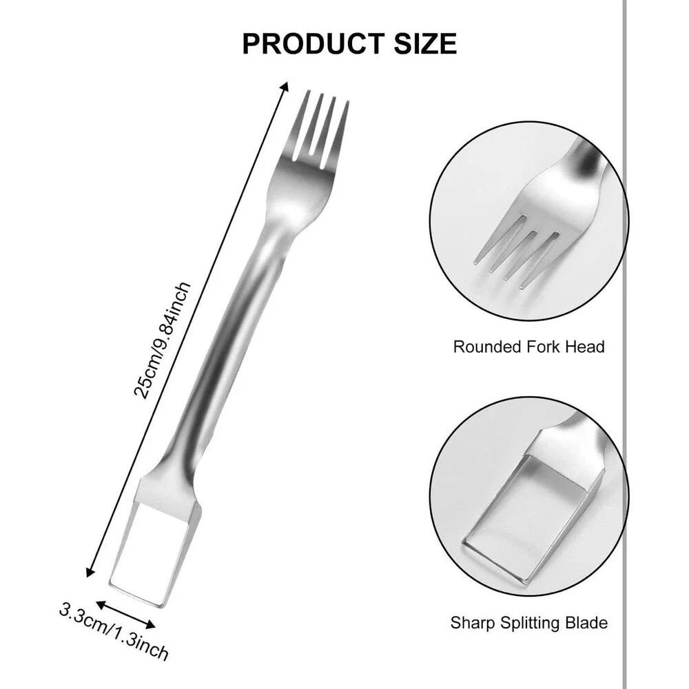 4Pcs Watermelon Fork Slicer Cutter, Stainless Steel 2-in-1 Portable